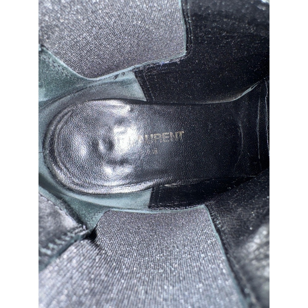 Saint Laurent Leather Pointed Toe Pull On Chelsea Boots Black Women Size 37.5 EU - Picture 13 of 13